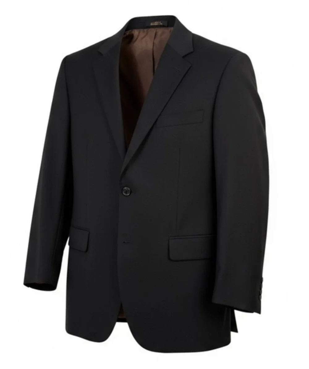 Caravelli Black Pinstripe Blazer 38S Italian Suit Jacket Business Formal Classic
